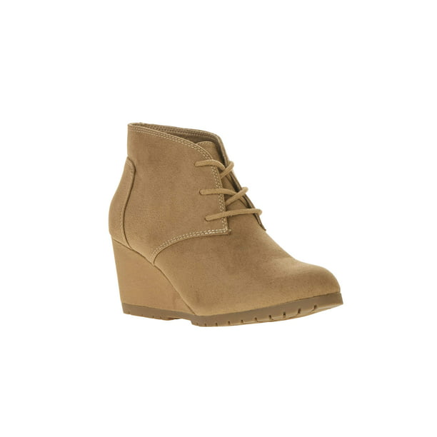 Faded Glory Women's Wedge Boot Stone Color Size 10 NEW